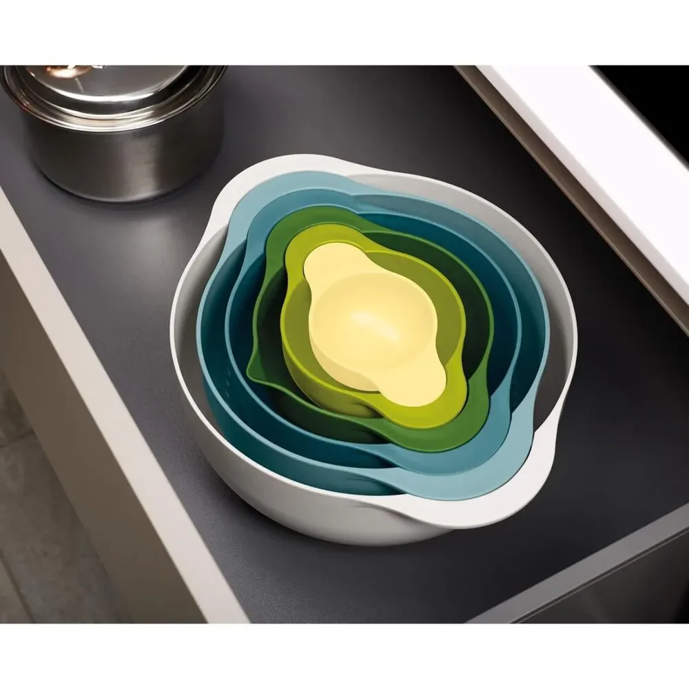JOSEPH JOSEPH Duo 6-Piece Compact Food Preparation Set with Mixing Bowls Set